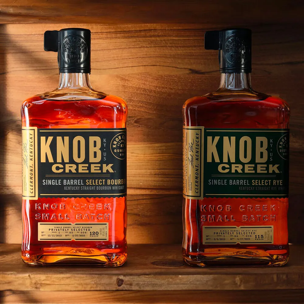 bottles wood craf barrel whiskey knob creek