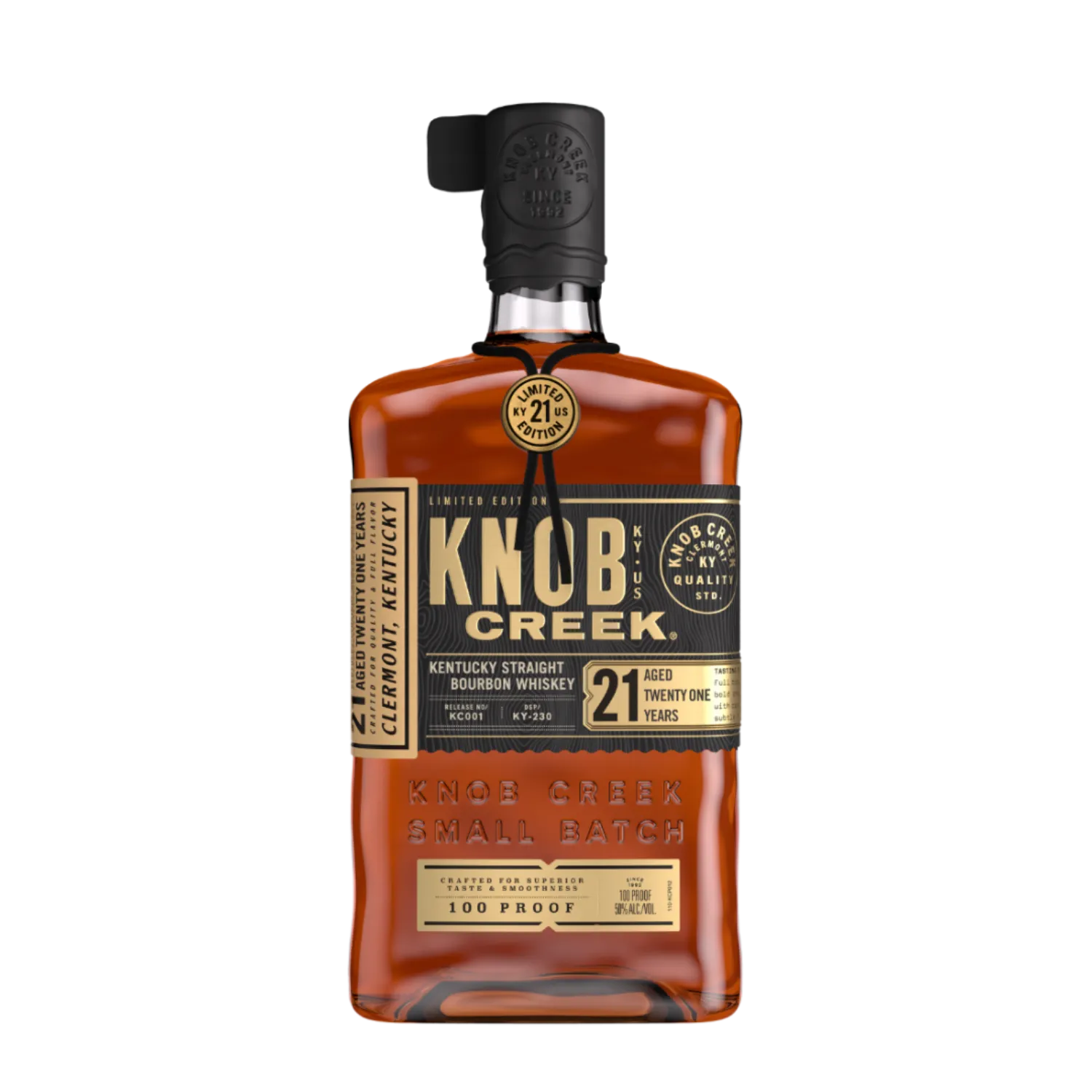 Knob Creek 21 Year Bourbon Whiskey bottle